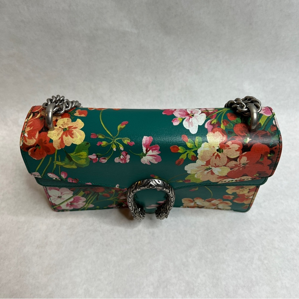 GUCCI Teal Medium Dionysus Blooms Leather Shoulder Bag - Picture 5 of 15
